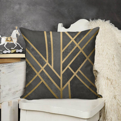 Art Deco Geometry 1 Linen Throw Pillow Cover