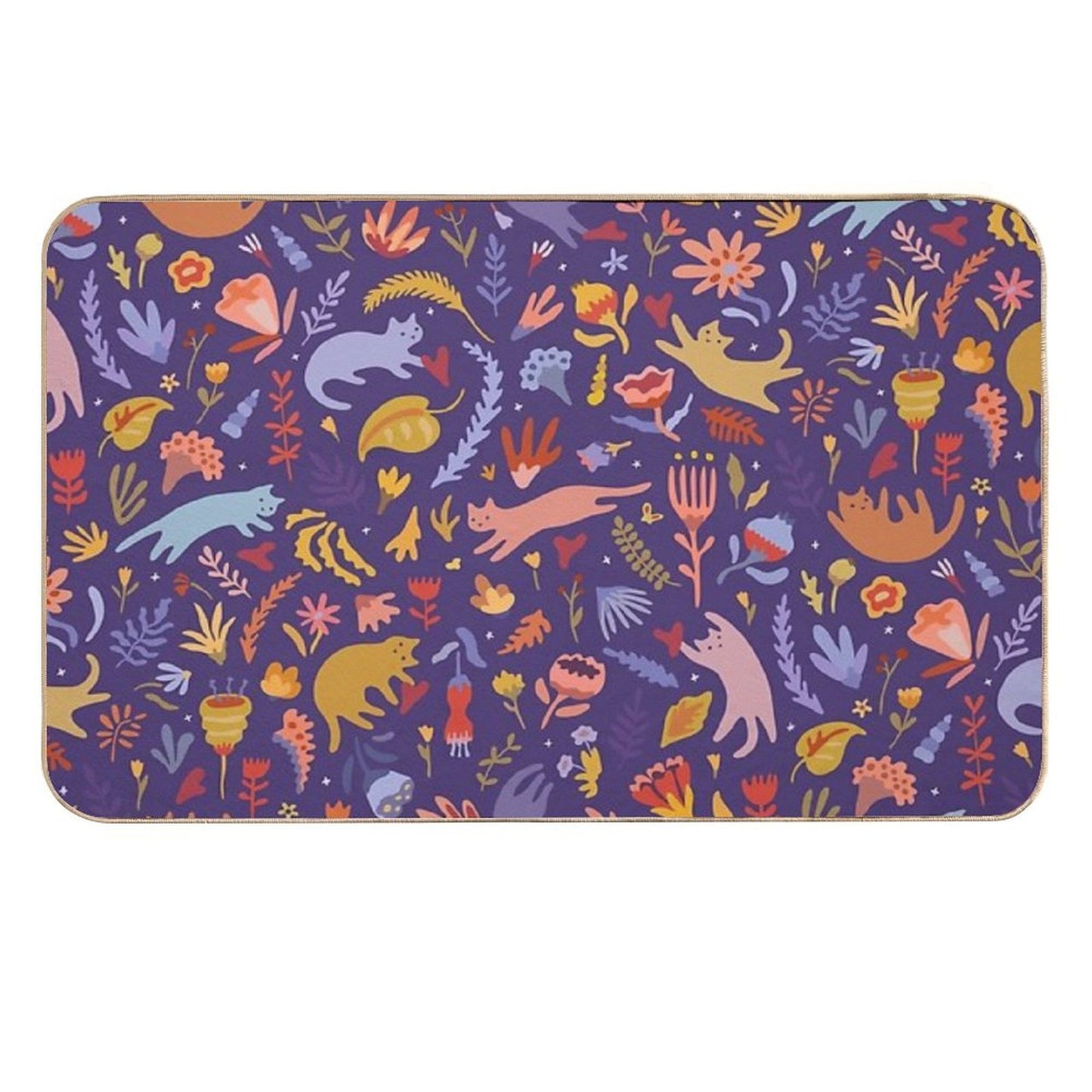 Candy Cats in The Magic Garden  Non-Slip Bath Mat