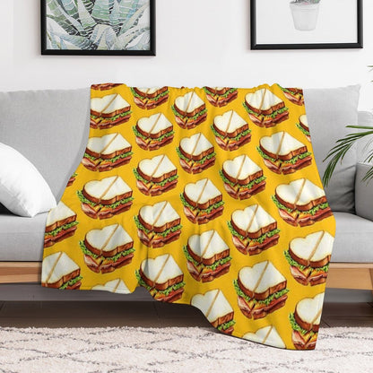 Ham Sandwich Pattern Throw Blanket