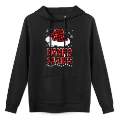 Nanna Claus Funny Grandma Matching Family Christmas Pajamas Pilling-Resistant Hoodie