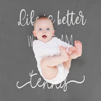 Top Fun Life Is Better with Tennis Design Throw Blanket
