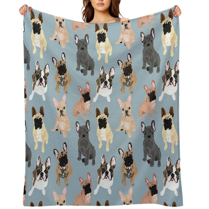 FRENCH BULLDOGS Throw Blanket