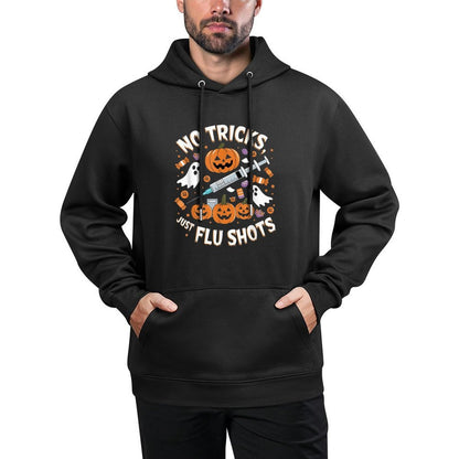 Halloween Healthcare Humor Flu Shots And Pumpkins Theme Kangaroo Pocket Hoodie