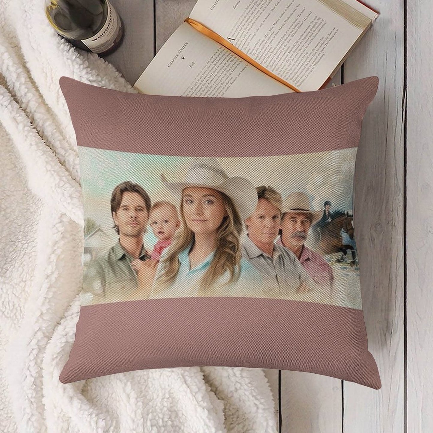 Heartland - Family Linen Throw Pillow Cover