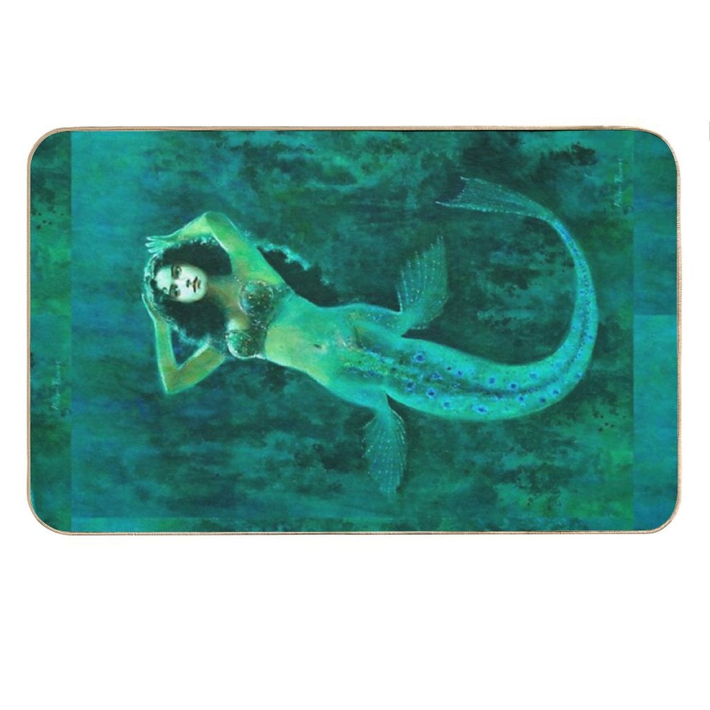 Vintage Surreal Mermaid Bath Mat
