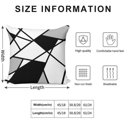 Black Modern Geometric Pattern Soft Gift Ready Throw Pillow