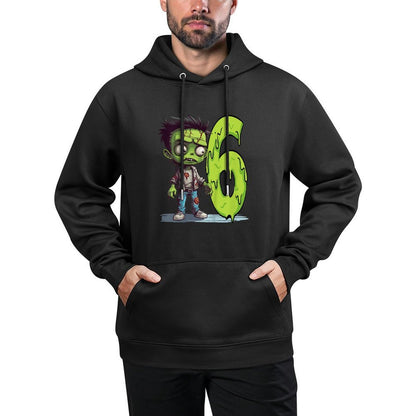 Kids Scary Zombie - Six Years - Creepy 6th Birthday Halloween Medium-Weight Fabric Hoodie