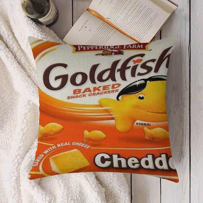 Goldfish Linen Throw Pillow Cover