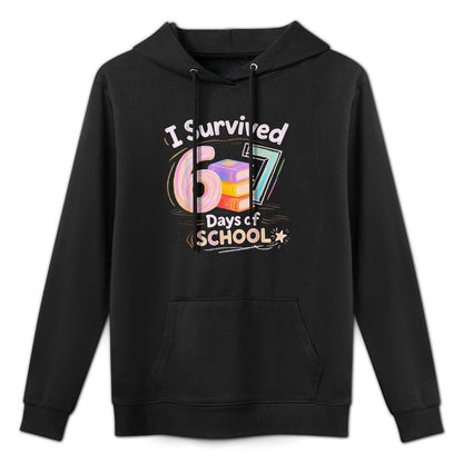 Funny I Survived 67 Days of School 67 Meme Teacher Student Versatile Streetwear Hoodie