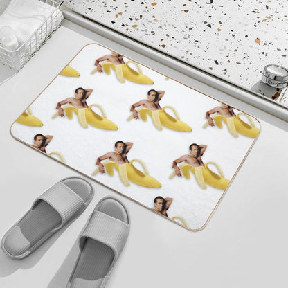 Nicolas Cage Banana Pattern Bath Mat