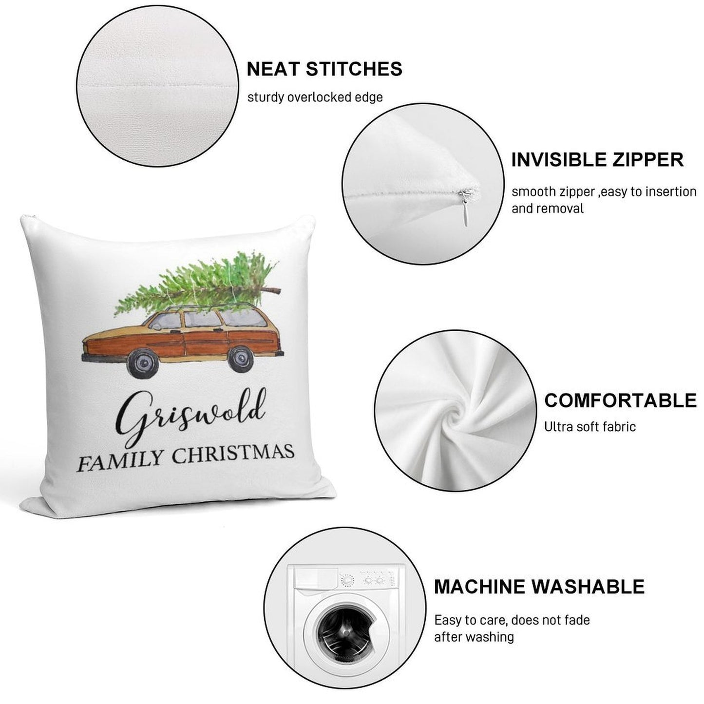 Christmas Vacation Griswold Family Christmas Soft High-Density Material Throw Pillow