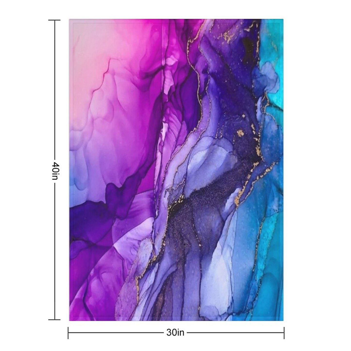 Abstract Vibrant Rainbow Ombre Throw Blanket