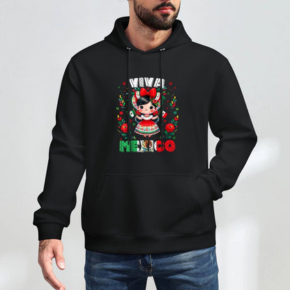 Viva Mexico Mexican Girl Independence Day Girls Kids Customizable Surface Hoodie