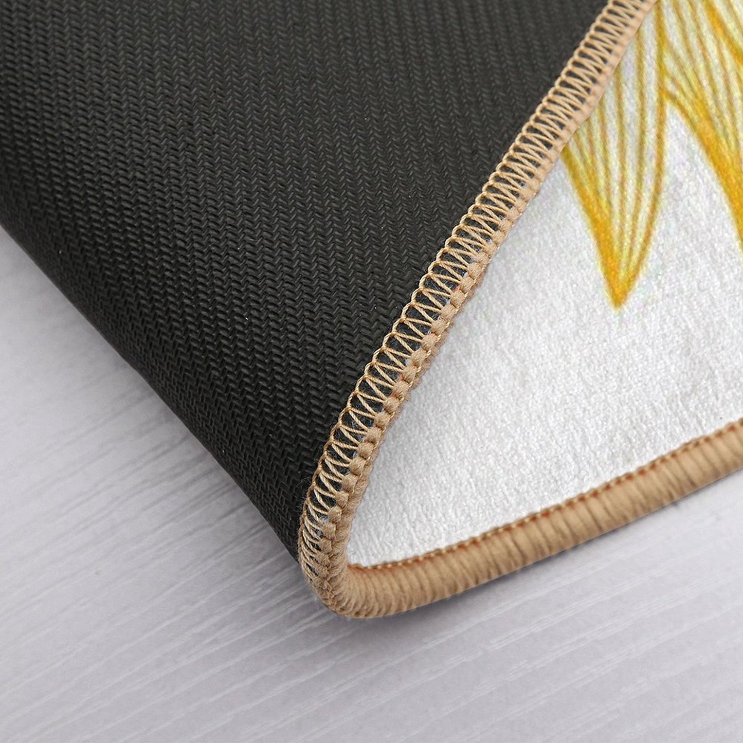 Golden Mandala Sunflower Bath Mat