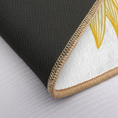 Golden Mandala Sunflower Bath Mat