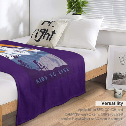 Live to Ride, Ride to Live Retro Cycling Poster Throw Blanket