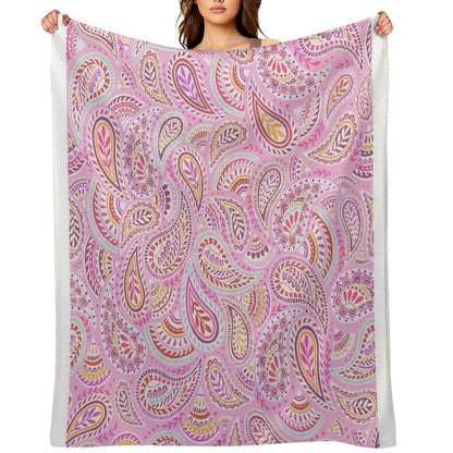 Pink Paisley Throw Blanket