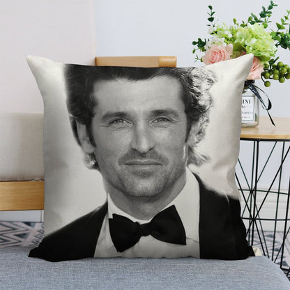 Patrick Dempsey Linen Throw Pillow Cover