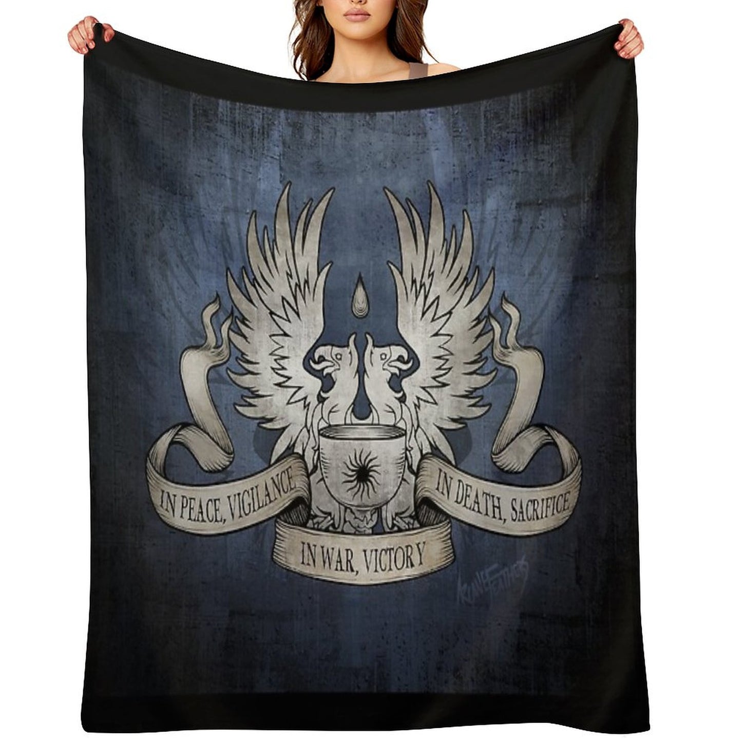 Dragon Age Grey Warden Motto Throw Blanket