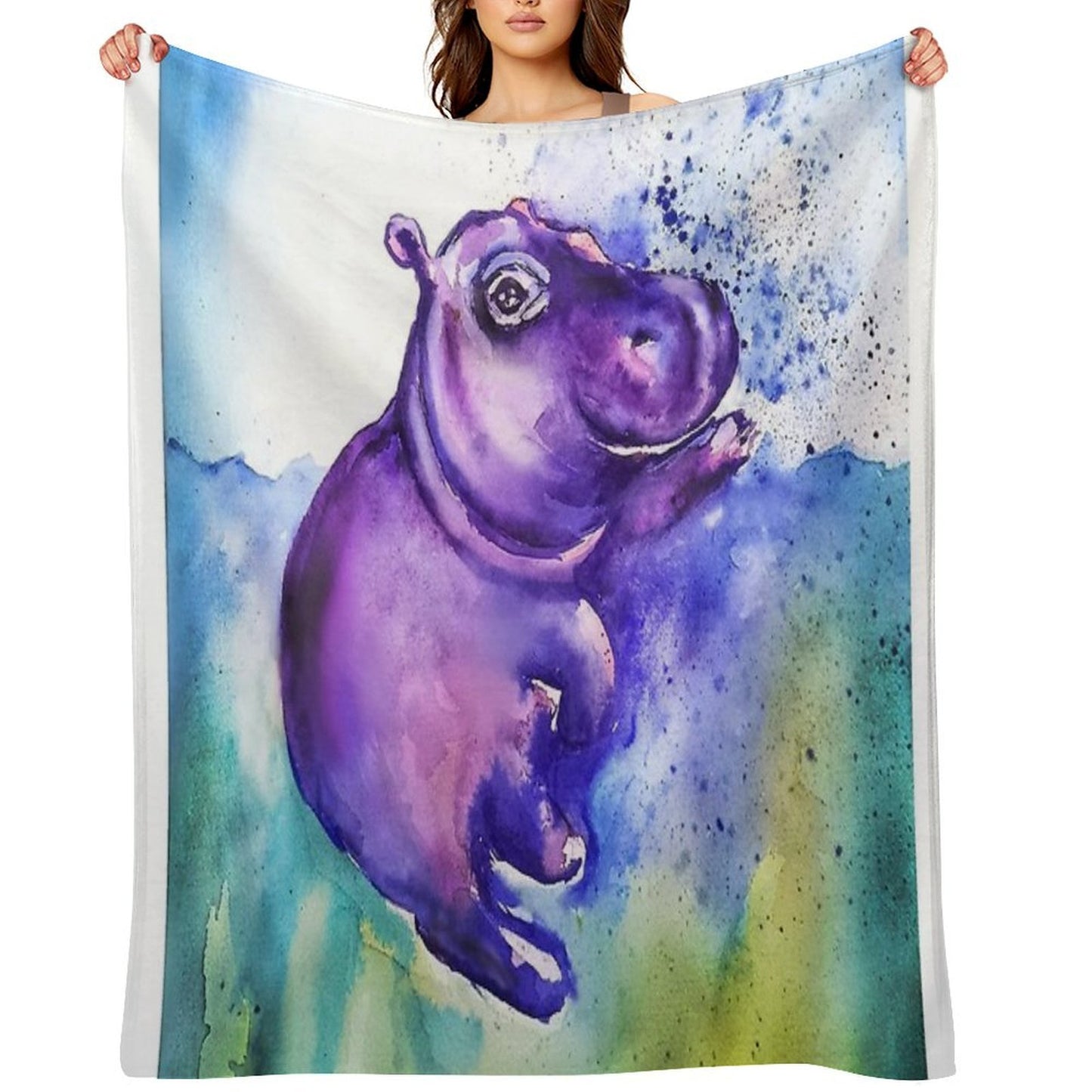 Baby Hippo Throw Blanket