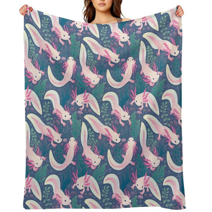 Axolotls Throw Blanket