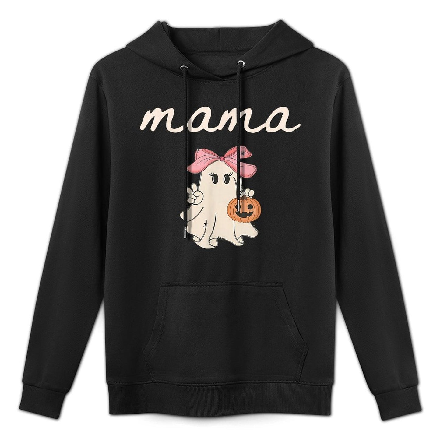 Mama Ghost Boo One Spooky Mom First Halloween Birthday Boy Breathable Fabric Hoodie
