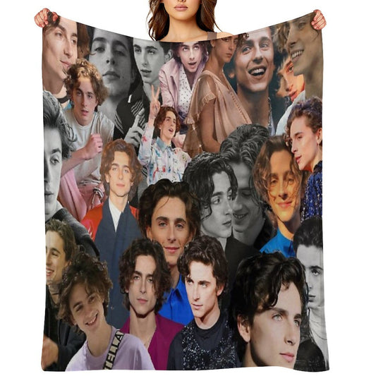 Timothee Chalamet Collage Throw Blanket