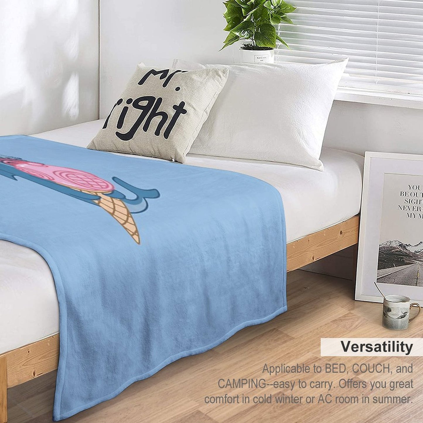 SHARK AND ICE CREAM Throw Blanket