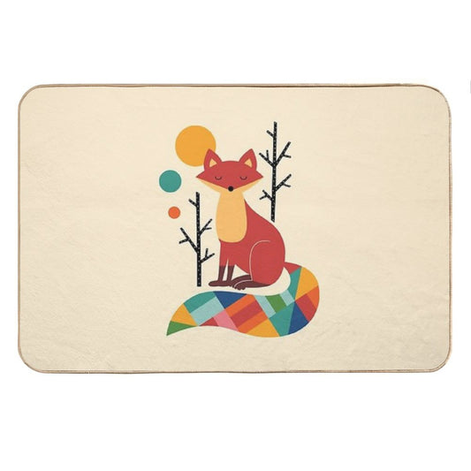 Rainbow Fox Bath Mat