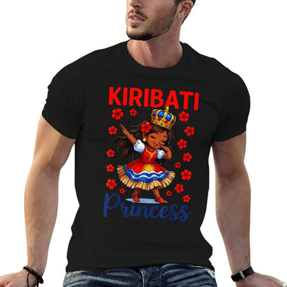 Kiribati Princess Girl Cute Island Pride Dab Crown  Easy-care T-Shirt