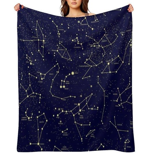 Constellation Astronomy Star Map Night Sky Throw Blanket