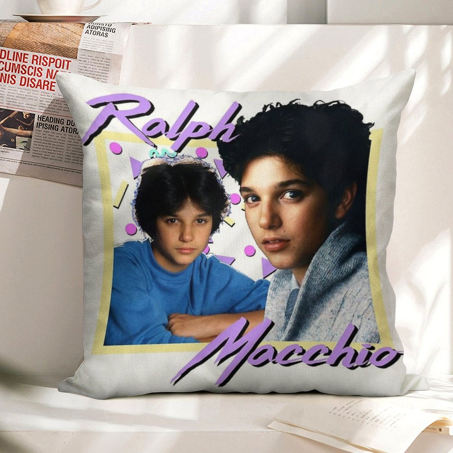 80s Ralph Macchio Linen Throw Pillow Cover