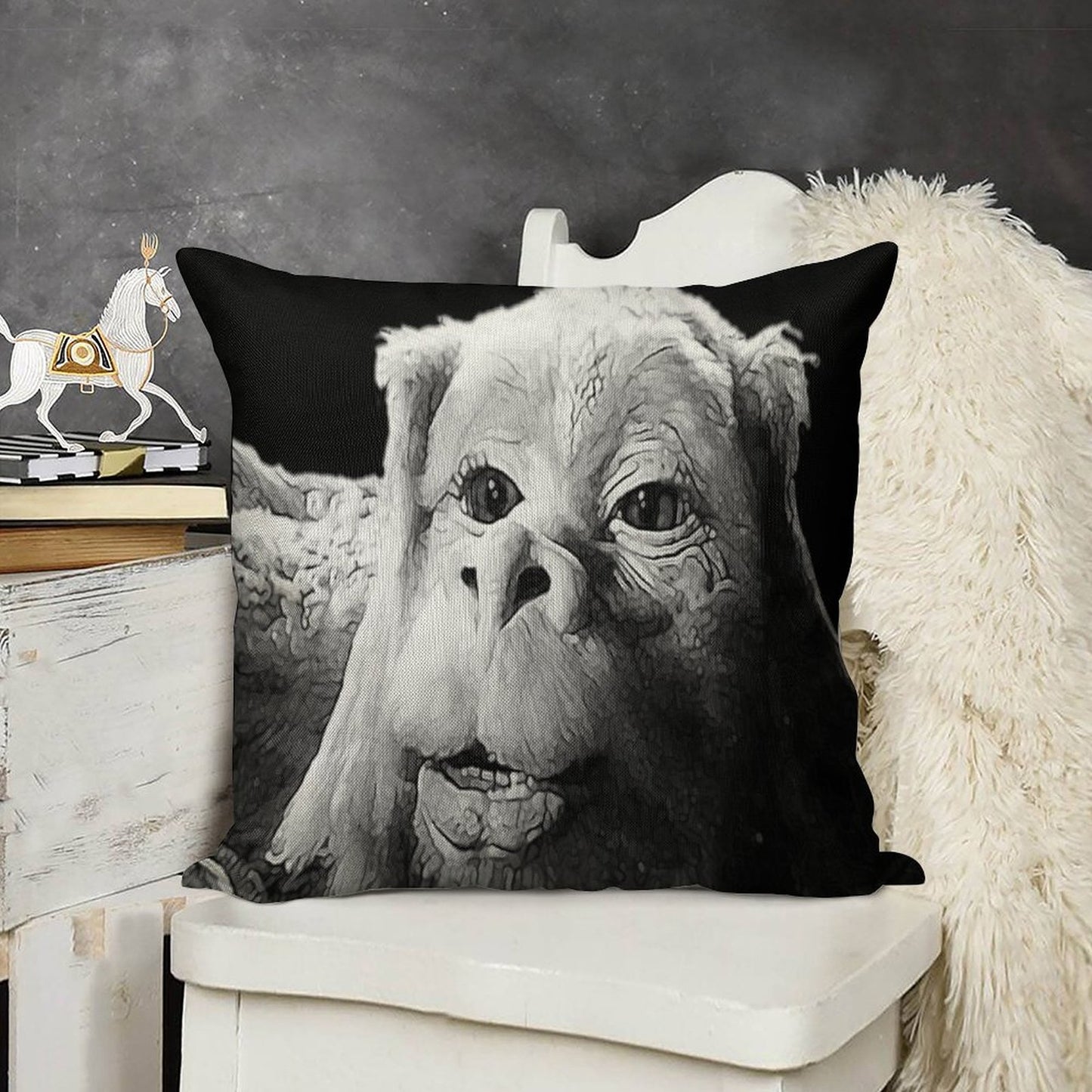 Falkor The Luck Dragon From The Neverending Story Design Linen Throw Pillow Cover