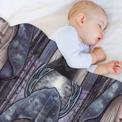 Nauthiz Rune Maiden Black Cat Sorceress Throw Blanket