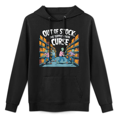 Out of Stock, The Supply Chain Curse. Logistics Halloween Cotton-Polyester Blend Hoodie