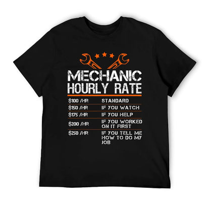 Funny Mechanic Hourly Rate Auto Car Mechanic Labor Rates T-Shirt