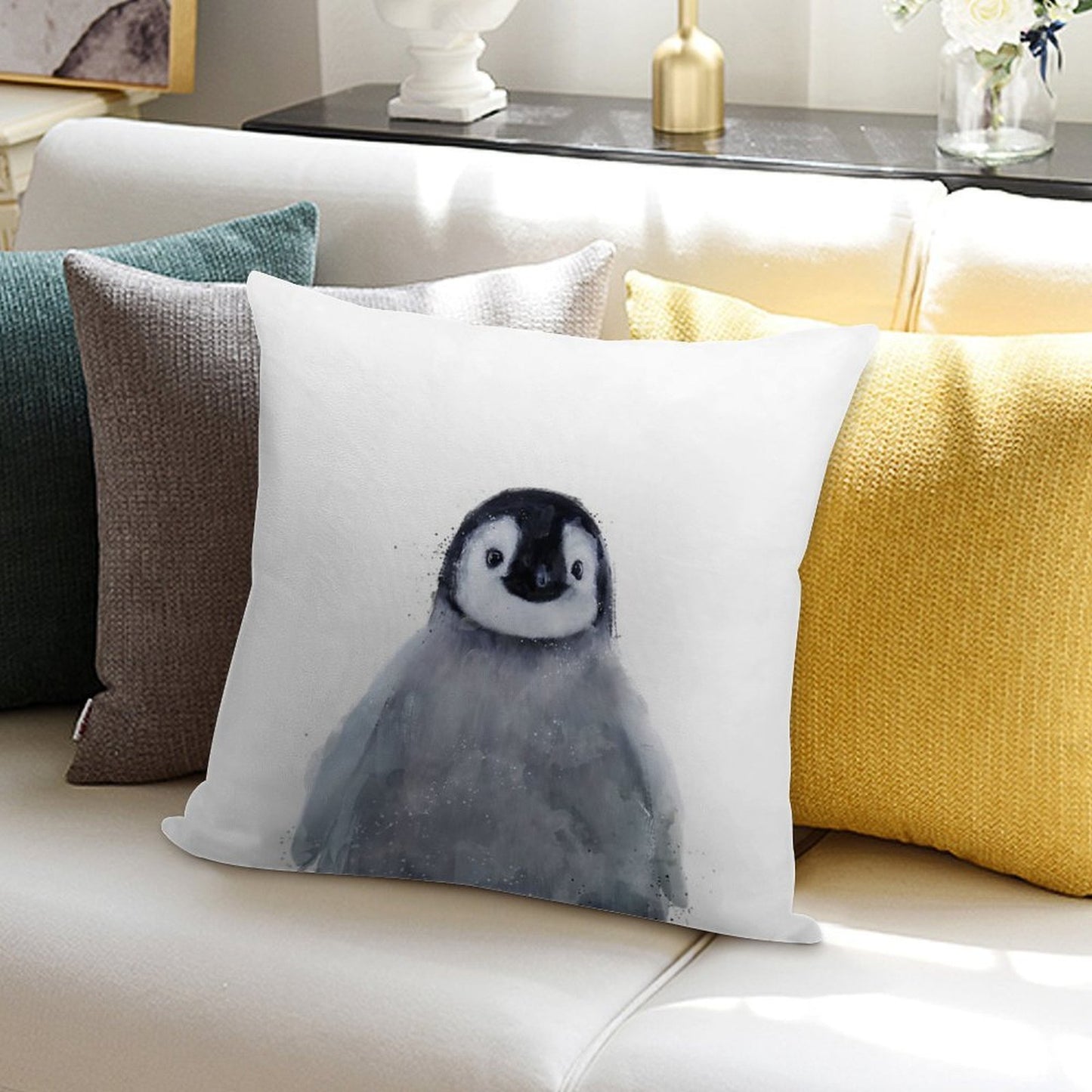 Little Penguin Soft Durable Construction Throw Pillow