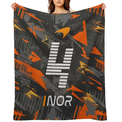 Lando Norris 4 - Abstract Design Throw Blanket