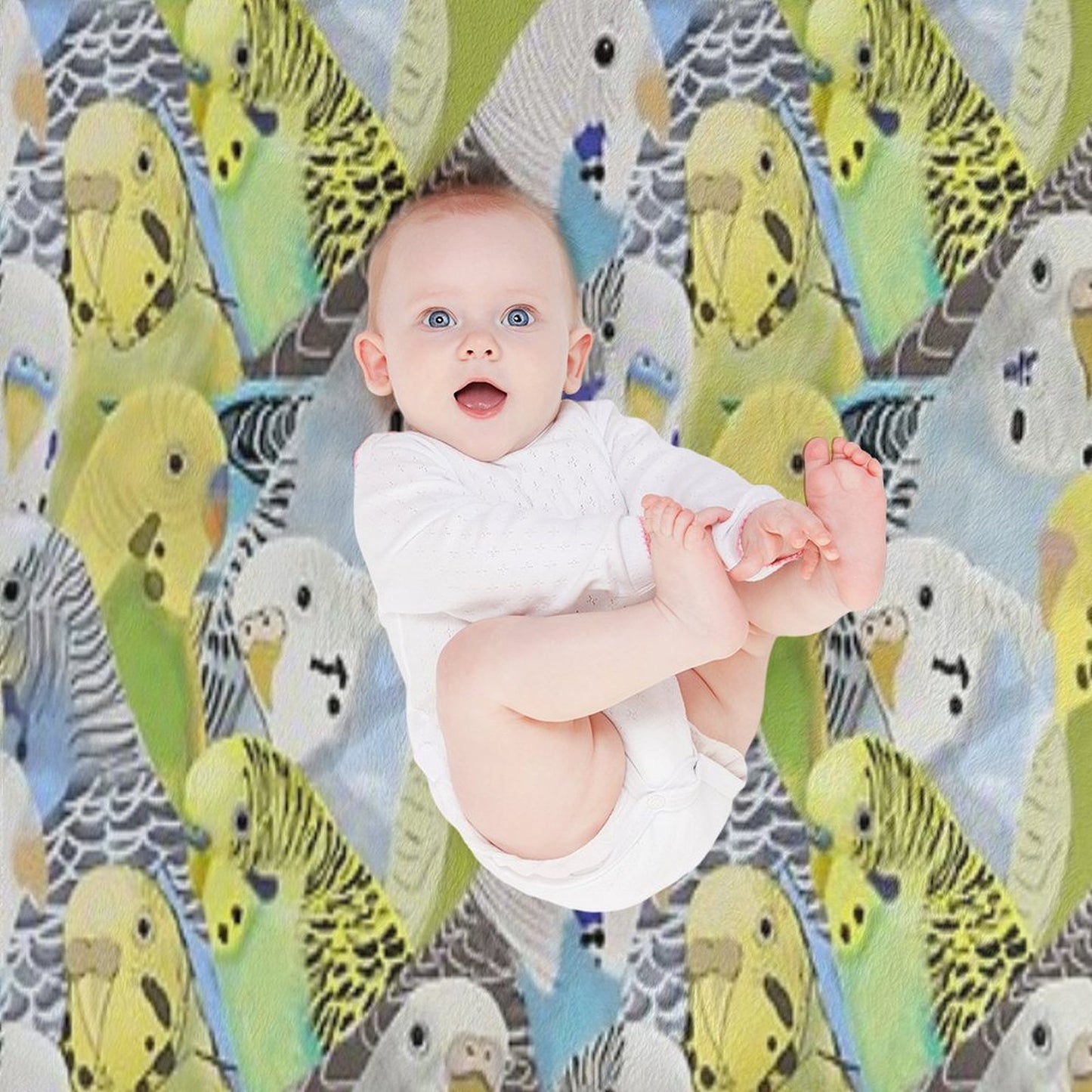 Budgie Parakeets Throw Blanket