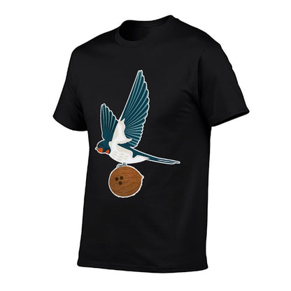 European Swallow Carrying A Coconut Holy Grail Premium T-Shirt