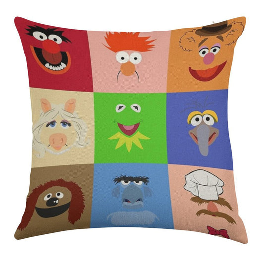 Muppets Linen Throw Pillow Cover
