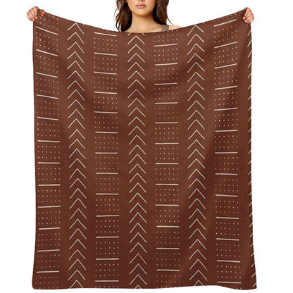 Rust Mud Cloth 1 Throw Blanket