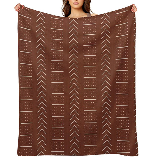 Rust Mud Cloth 1 Throw Blanket