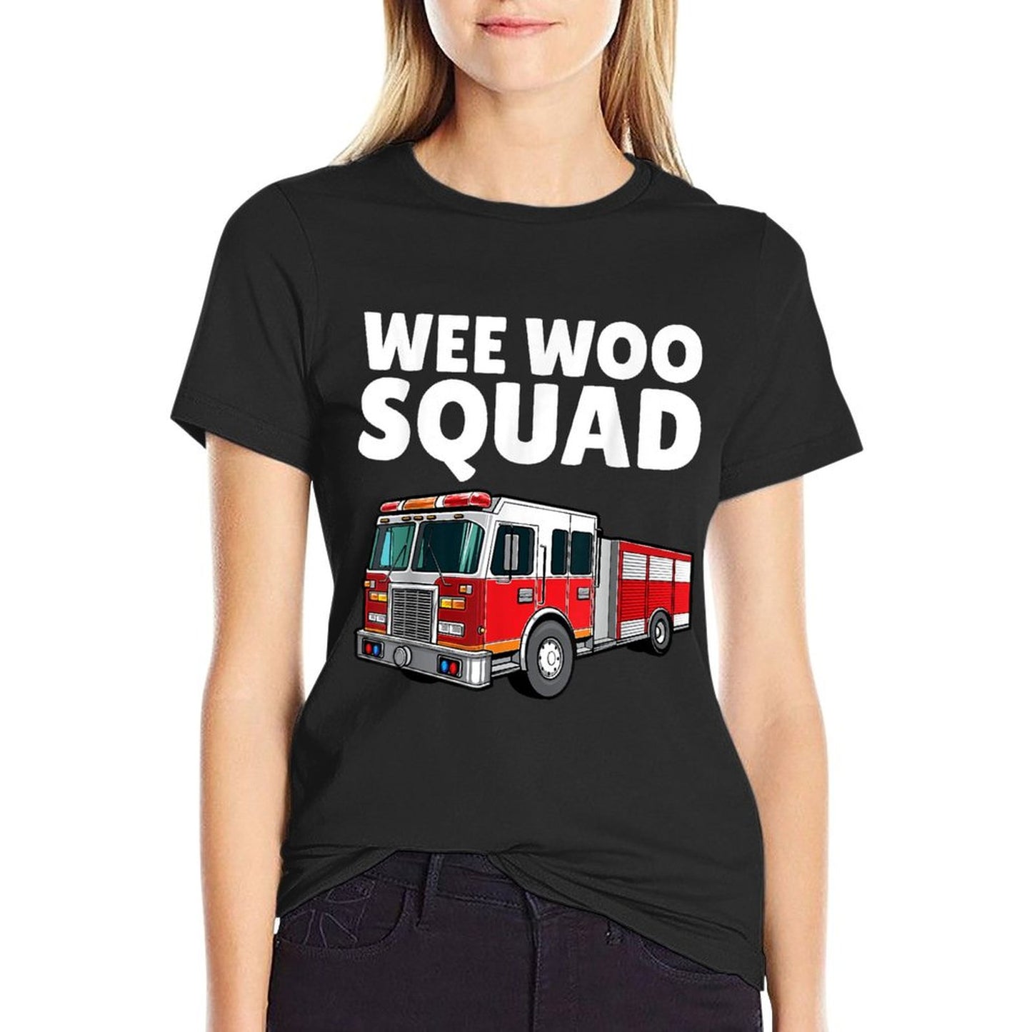 Funny Firefighter Art For Men Women Kids Fire Truck Fireman T-Shirt