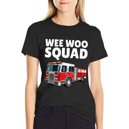 Funny Firefighter Art For Men Women Kids Fire Truck Fireman T-Shirt