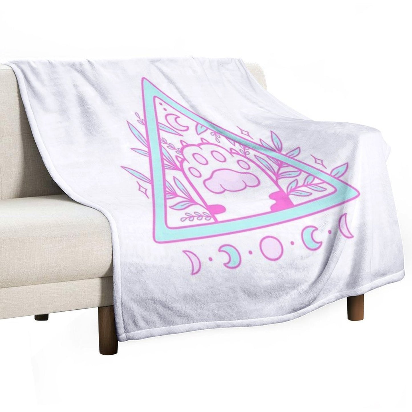 Witchy Cat Paw 02  Nikury Throw Blanket