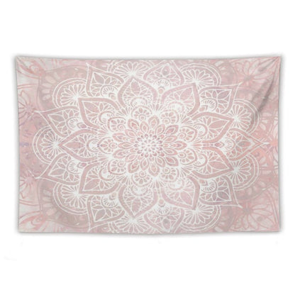 Mandala Yoga Love, Pastel Pink Tapestry