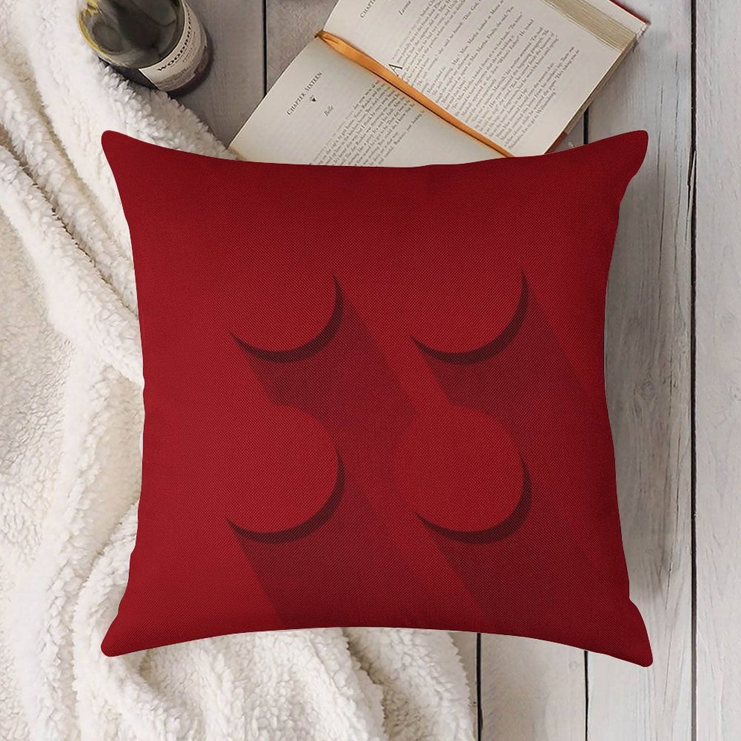 Red Brick Linen Throw Pillow Cover
