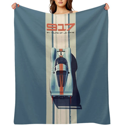 Porsche 917 24 Hours of Le Mans Race Car Throw Blanket