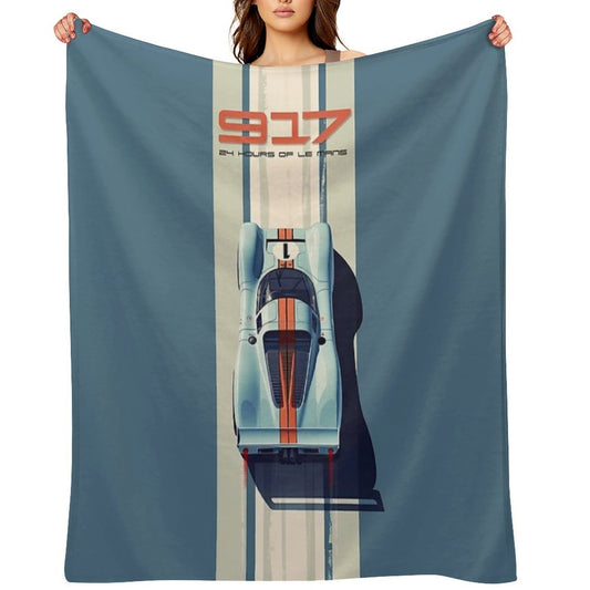 Porsche 917 24 Hours of Le Mans Race Car Throw Blanket